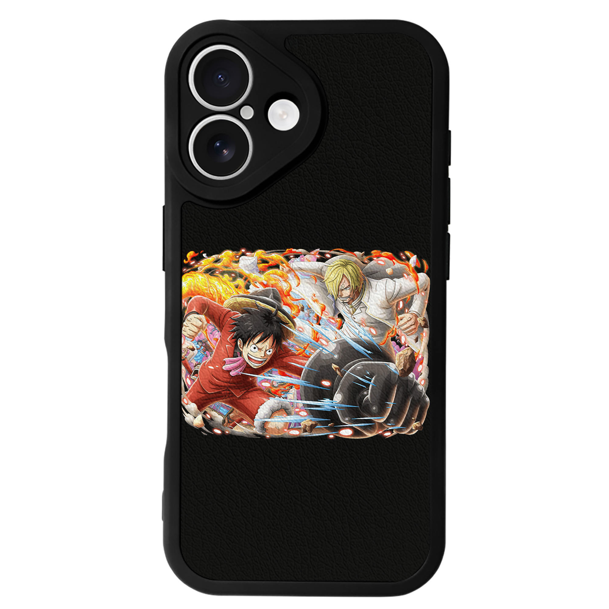 （画像用） ワンピース モンキー・D・ルフィ ONE PIECE Monkey D. Luffy 【iPhone 16シリーズ対応】シリコンスマホケース（レザー調） 材質：シリコン
